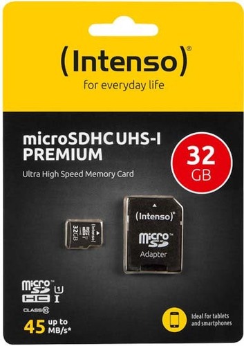 Intenso microSDHC Card 32GB (R)45MB/s,(W)10MB/s INTENSO 3423480