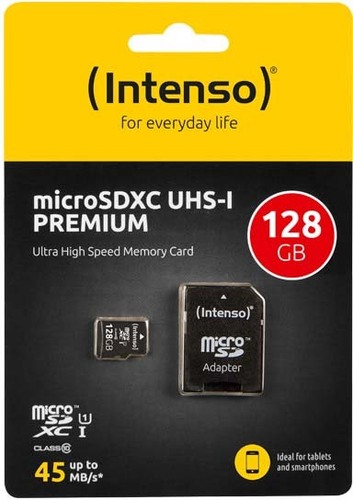 Intenso microSDXC Card 128GB (R)45MB/s,(W)10MB/s INTENSO 3423491