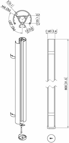 Vogels Abhängungsprofil Connect-it,L 80 cm PUC2408 si