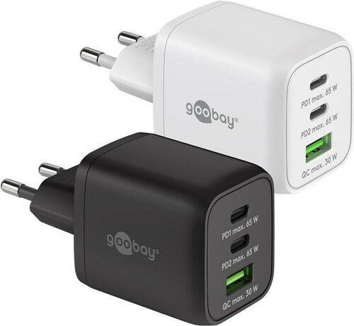 Goobay Multiport-Schnellladegerät 2x USB-C,1x USB-A 64753