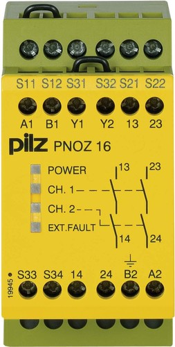 Pilz Not-Aus-Schaltgerät 110VAC 24VDC 2n/o PNOZ 16 #774063