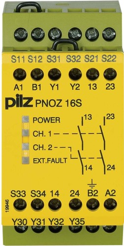 Pilz Not-Aus-Schaltgerät 24AC 24DC 2n/o 2so PNOZ 16S #774070