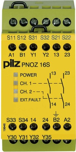 Pilz Not-Aus-Schaltgerät 110AC 24DC 2n/o 2so PNOZ 16S #774073