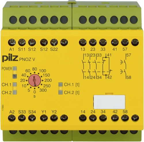 Pilz Not-Aus-Schaltgerät 300s24DC3n/o1n/c1n/o PNOZ V #774791