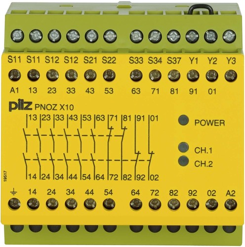 Pilz Not-Aus-Schaltgerät 110-120AC6n/o4nc3LED PNOZ X10 #774703