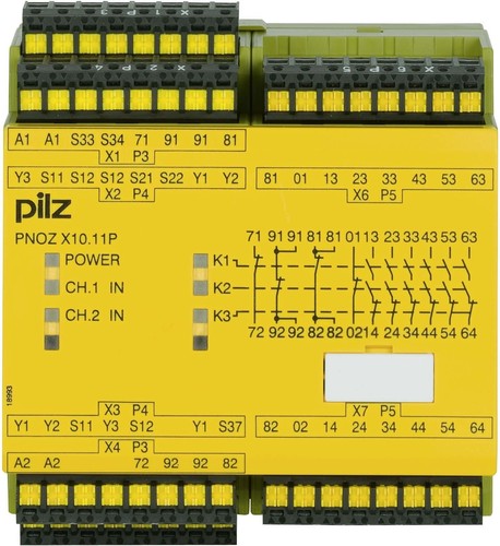 Pilz Not-Aus-Schaltgerät 24VDC 6n/o 4n/c 6LED PNOZ X10.11PC#787750