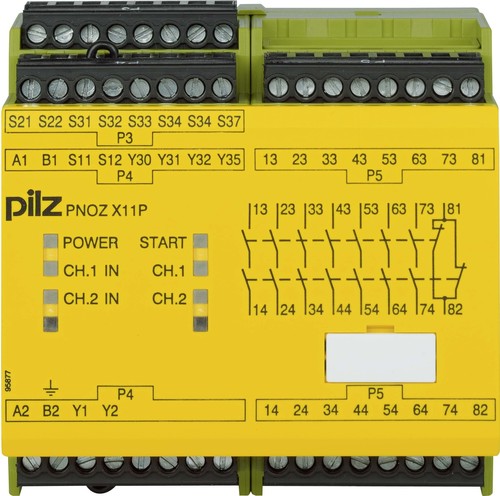 Pilz Not-Aus-Schaltgerät 24AC24DC 7n/o1n/c2so PNOZ X11P #777080