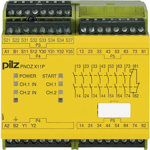 Pilz Not-Aus-Schaltgerät 110-120AC24DC7no1nc2 PNOZ X11P #777083