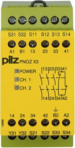 Pilz Not-Aus-Schaltgerät 110AC24DC3n/o1n/c1so PNOZ X3 #774314