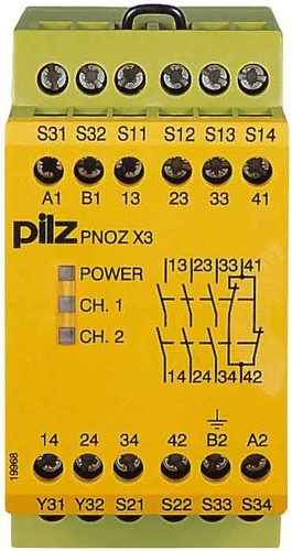 Pilz Not-Aus-Schaltgerät 240AC24DC3n/o1n/c1so PNOZ X3 #774319