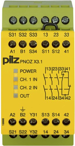 Pilz Not-Aus-Schaltgerät 230AC24DC3n/o1n/c1so PNOZ X3.1 #774321