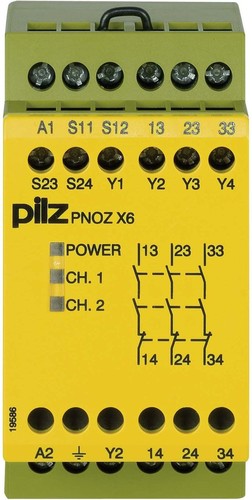 Pilz Not-Aus-Schaltgerät 110-120VAC 3n/o PNOZ X6 #774725