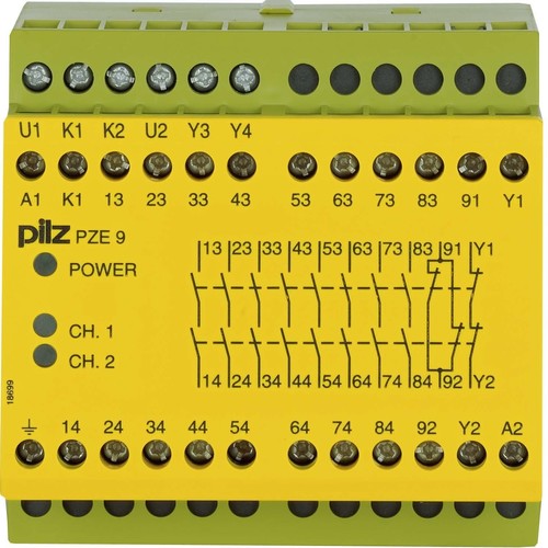 Pilz Kontakterweiterungsblock 42VAC 8n/o 1n/c PZE 9 #774141