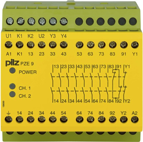 Pilz Kontakterweiterungsblock 110-120VAC 8n/o 1n/c PZE 9 #774143