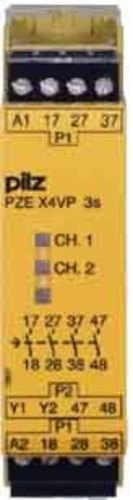 Pilz Kontaktblock rückfallverz. 0,7/24VDC 4n/o fix PZE X4V #774586