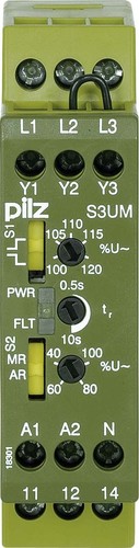 Pilz Spannungsüberwach.relais 24VDC UM 100/110VAC S3UM #837251