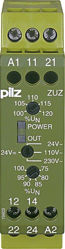 Pilz ACV/DCV-Überwachungsrelais 42/48/120/240AC 2c/o ZUZ-S #827110