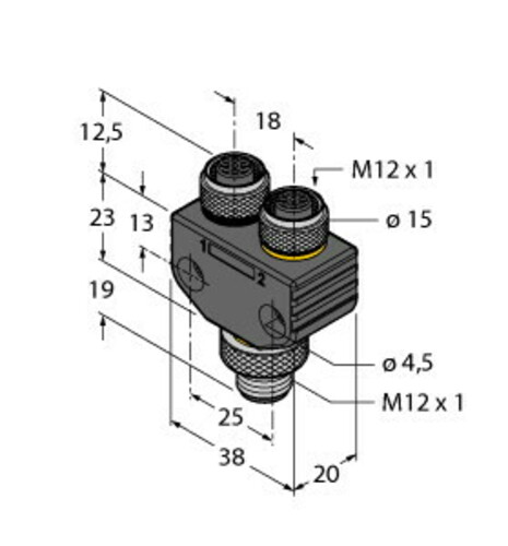 Turck Zweifachverteiler VB2-FSM4.4-2FKM4