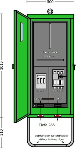 Elektra Tailfingen Anschlußschrank 55 kVA B EWAG-Ausführung A-DI A 80-1Z-BMO