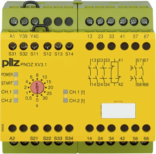 Pilz Not-Aus-Schaltgerät 30/24DC3n/o1n/c2n/ot PNOZ XV3.1 #774530