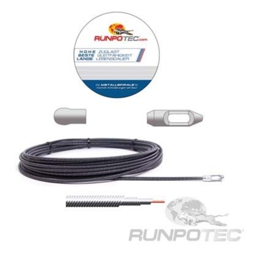 Runpotec Metallspirale D=4mm, 10m mit Kopf 30010