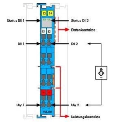 WAGO GmbH & Co. KG Digitale Eingangsklemme 2-Kanal DC24,7V 750-438