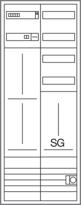 Hager Komplettfeld feld., Höhe 1350 mm ZK53T4N