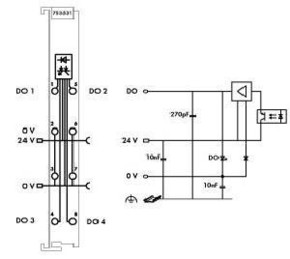 WAGO GmbH & Co. KG Digitale Ausgangsklemme 4DO 24V DC 0,5A 753-531