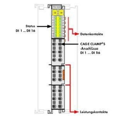 WAGO GmbH & Co. KG Digital Eingangsklemme 16-Kanal DC24V 3.0ms 750-1405