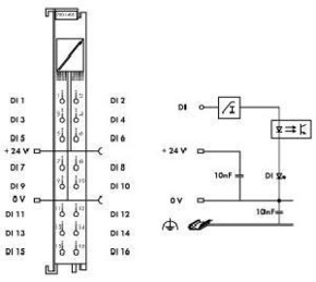 WAGO GmbH & Co. KG Digital Eingangsklemme 16-Kanal DC24V 3.0ms 750-1405