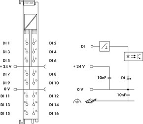 WAGO GmbH & Co. KG Digital Eingangsklemme 16-Kanal DC24V 3.0ms 750-1405