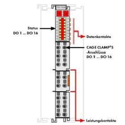 WAGO GmbH & Co. KG Digital Ausgangsklemme 16-Kanal 24VDC 0,5A 750-1504