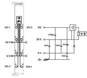 WAGO GmbH & Co. KG Digitale Ausgangsklemme 4DO 24V DC 0,5A 753-504