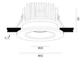 Abalight LED-Downlight rund 3000K D82mm DLDO-R82-CCOB-830-MW