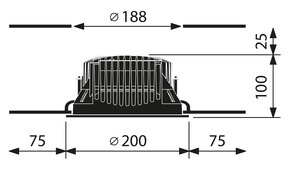 Abalight LED-Downlight 3000K DLSM-200-CLL04-830-W