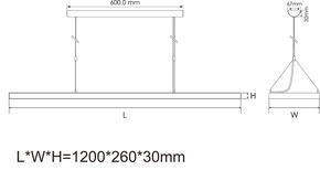 Abalight LED-Pendelleuchte 4000K KENDO-1200-60-840-MS