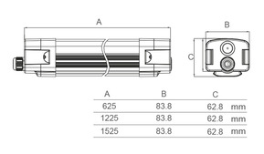 Abalight LED-Feuchtraumleuchte 4000K LUPO-1500-60-840-O