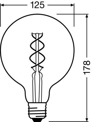 Osram LAMPE LED-Vintage-Lampe E27, 818 1906LEDGLOBE5W818FSM