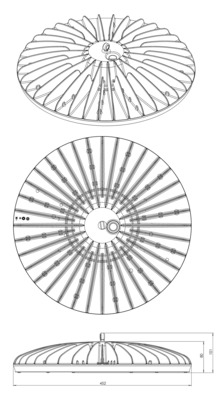 Abalight LED-Flächenstrahler 4000K SUN-165-840-D120CG