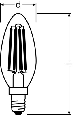 Osram LAMPE LED-Kerzenlampe E14 827, 3-step-dim SSTCLASB404W2700KE14