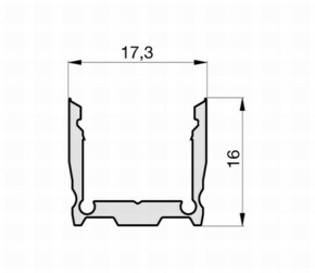 Radium Lampenwerk Aufbau-Aluminium-Profil 1m TRPA2501