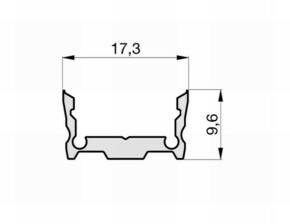 Radium Lampenwerk Aufbau-Aluminium-Profil 1m TRPA2511