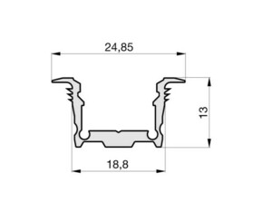 Radium Lampenwerk Einbau-Aluminium-Profil 3m TRPA2523