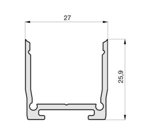 Radium Lampenwerk Aufbau-Aluminium-Profil 2m TRPA2542