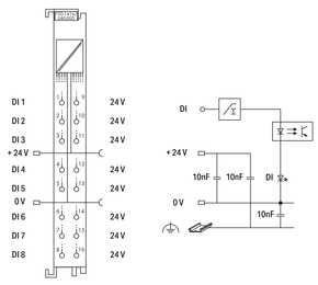 WAGO GmbH & Co. KG 8-Kanal-Digitaleingang DC 24 V,0,2 ms 750-1416/040-000