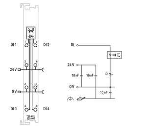 WAGO GmbH & Co. KG 4-Kanal-Digitaleingang DC 24 V,3 ms,lgr 750-402/025-000