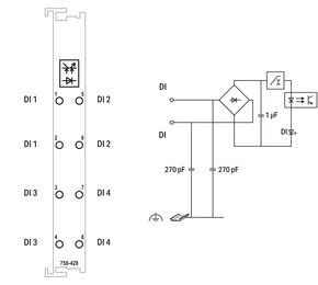 WAGO GmbH & Co. KG 4-Kanal-Digitaleingang AC/DC 42 V,20 ms,lgr 750-428