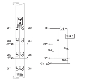 WAGO GmbH & Co. KG 8-Kanal-Digitaleingang DC 24 V,0,2 ms 750-431/040-000