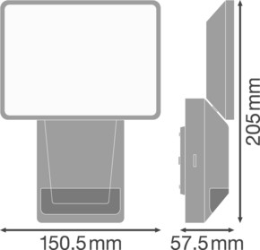 Ledvance LED-Strahler mit Sensor 4000K, grau EPROFLOODS154KIP55DG