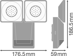 Ledvance LED-Strahler mit Sensor 4000K, grau EPROSPOTS16840IP55DG